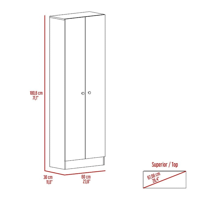 Armoire de rangement à double porte Virginia de FM Furniture, cinq étagères