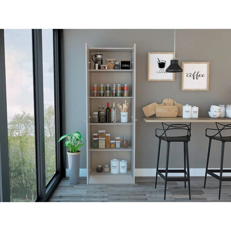 Armoire de rangement à double porte Virginia de FM Furniture, cinq étagères