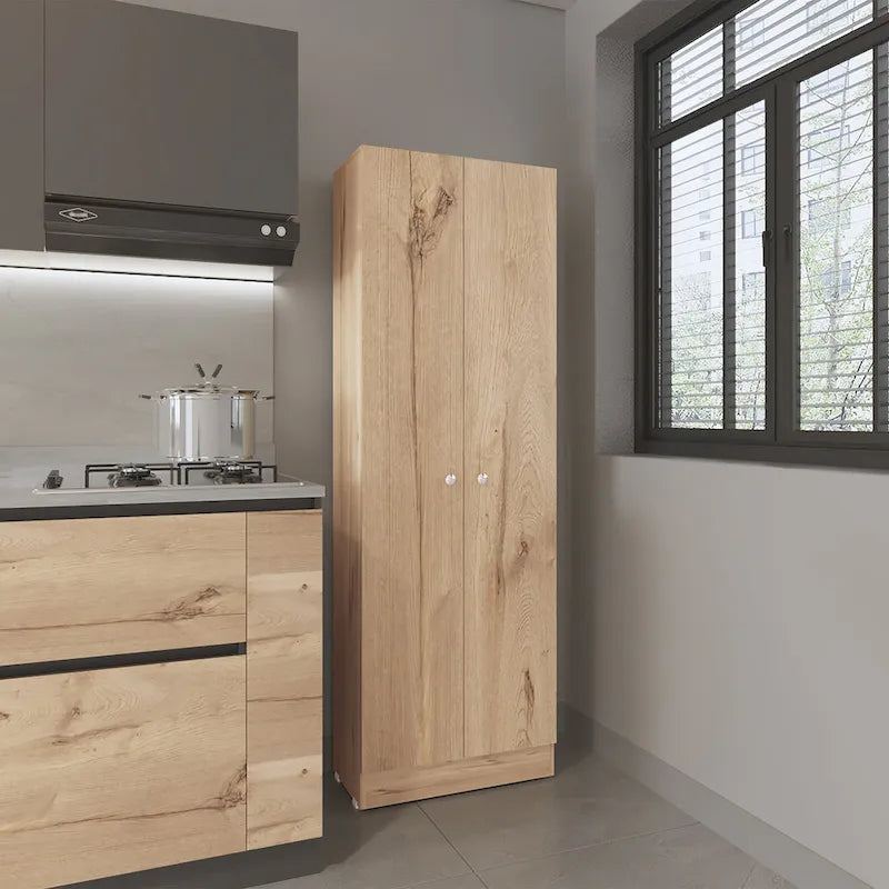 Armoire de rangement à double porte Virginia de FM Furniture, cinq étagères