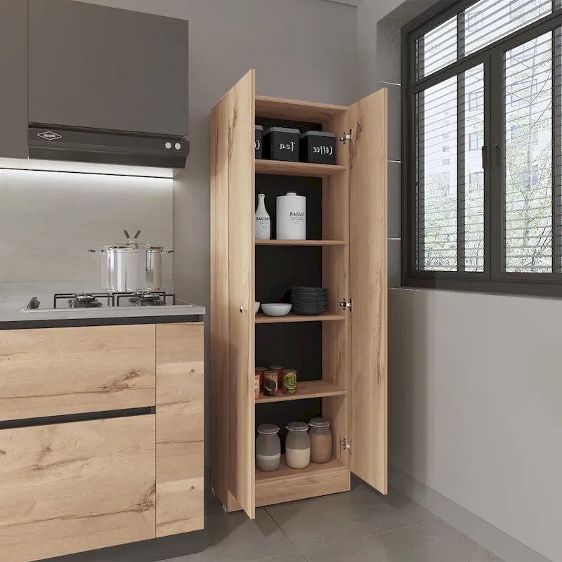 Armoire de rangement à double porte Virginia de FM Furniture, cinq étagères