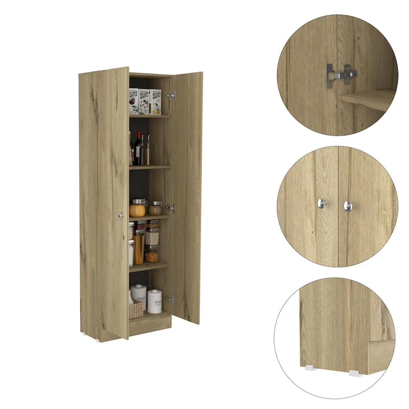 Armoire de rangement à double porte Virginia de FM Furniture, cinq étagères
