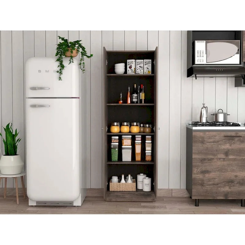 Armoire de rangement à double porte Virginia de FM Furniture, cinq étagères