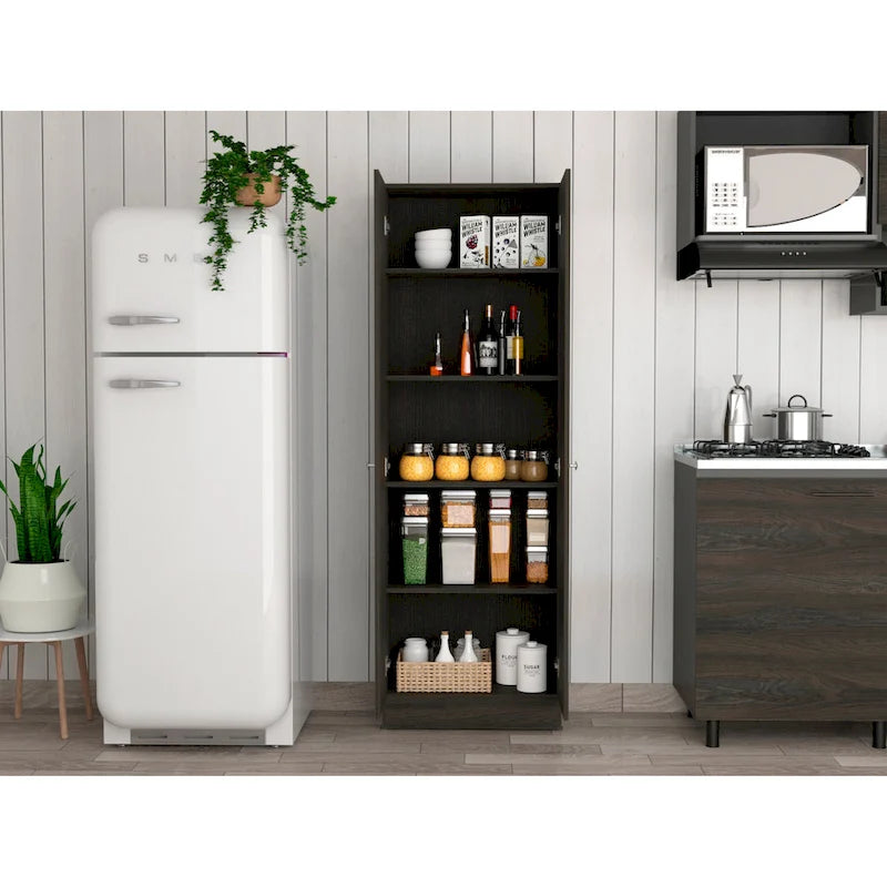 Armoire de rangement à double porte Virginia de FM Furniture, cinq étagères