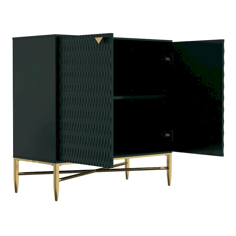 Clihome Buffet/meuble de rangement multimédia à 2 portes de 80 cm (31,5 pouces)