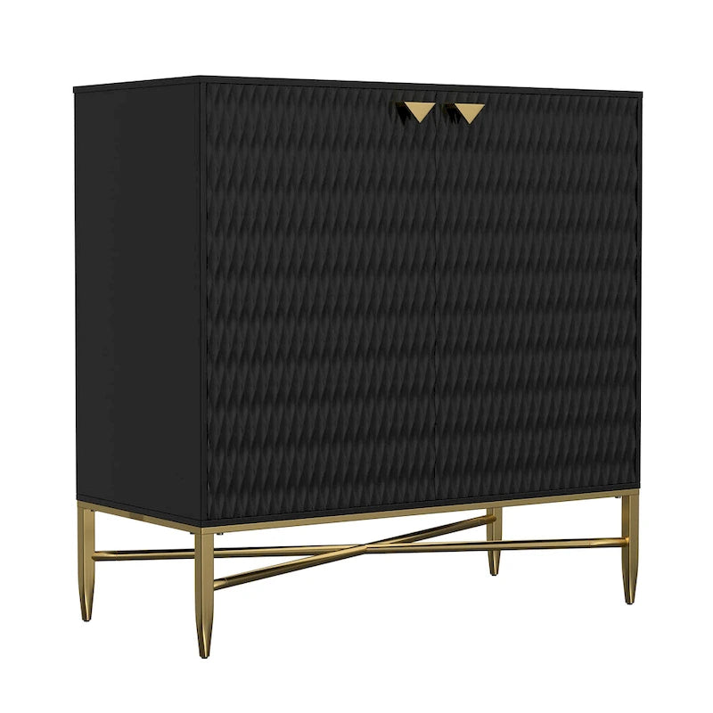 Clihome Buffet/meuble de rangement multimédia à 2 portes de 80 cm (31,5 pouces)