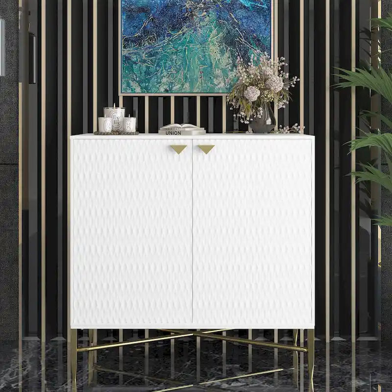 Clihome Buffet/meuble de rangement multimédia à 2 portes de 80 cm (31,5 pouces)