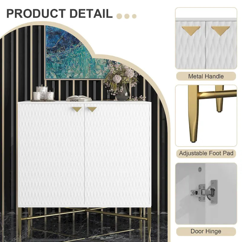 Clihome Buffet/meuble de rangement multimédia à 2 portes de 80 cm (31,5 pouces)