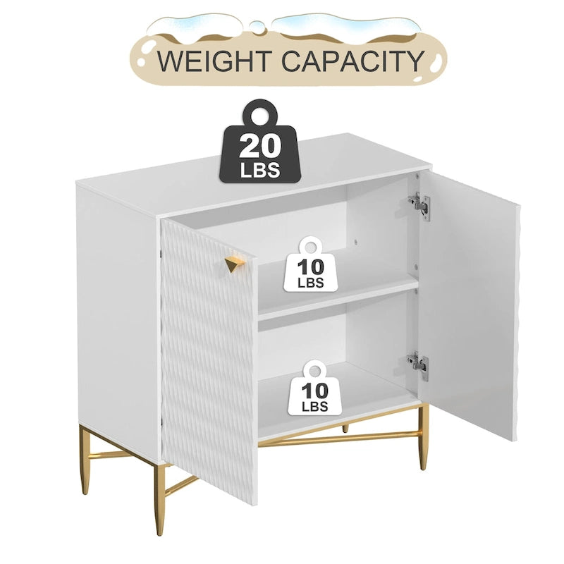 Clihome Buffet/meuble de rangement multimédia à 2 portes de 80 cm (31,5 pouces)