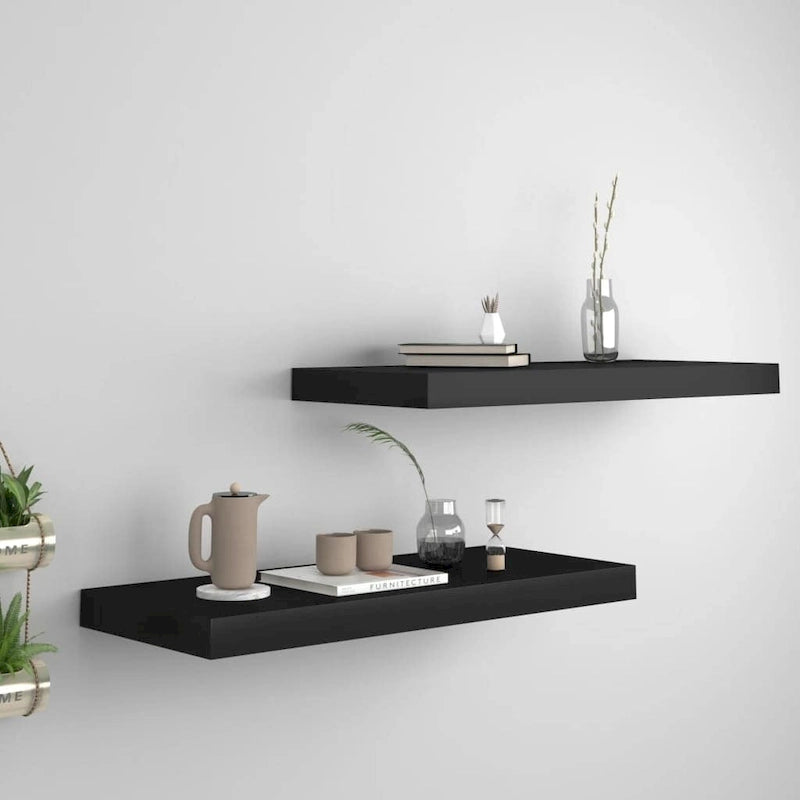 Étagères murales flottantes, 2 pièces, 23,6 x 9,3 x 1,5 cm, MDF - 23,6 x 9,3 x 1,5 cm (L x l x H)