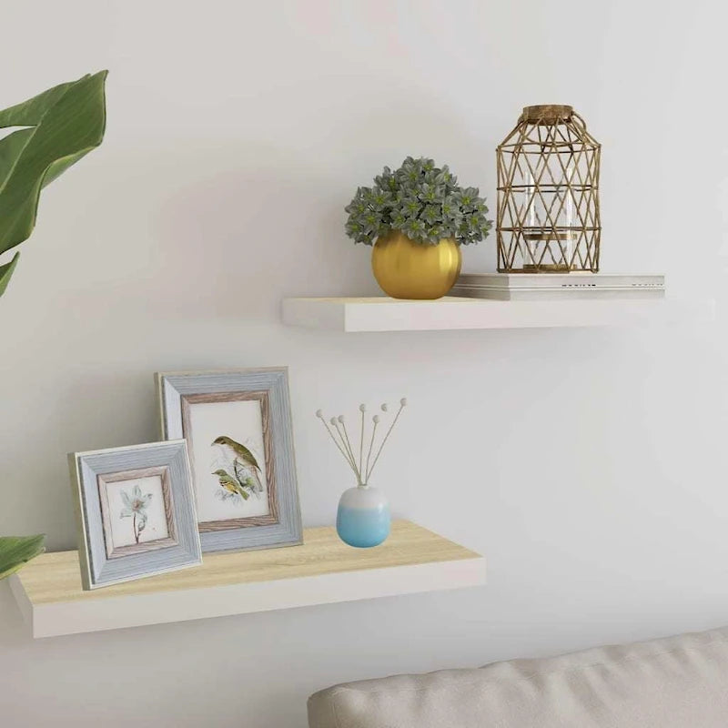 Étagères murales flottantes, 2 pièces, 23,6 x 9,3 x 1,5 cm, MDF - 23,6 x 9,3 x 1,5 cm (L x l x H)