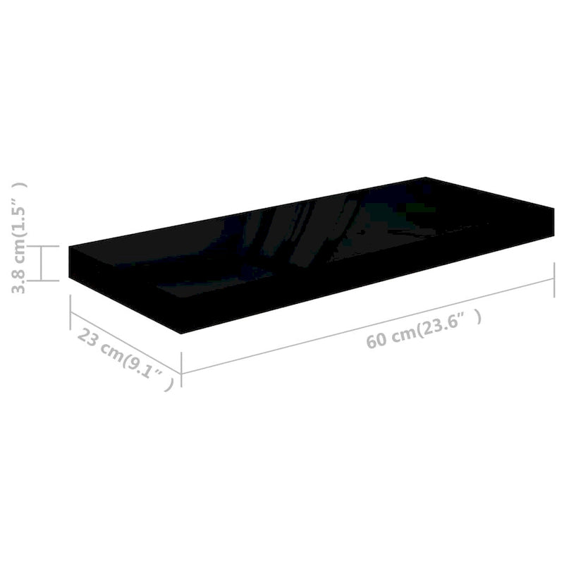 Étagères murales flottantes, 2 pièces, 23,6 x 9,3 x 1,5 cm, MDF - 23,6 x 9,3 x 1,5 cm (L x l x H)