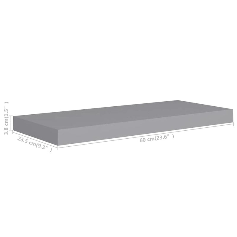 Étagères murales flottantes, 2 pièces, 23,6 x 9,3 x 1,5 cm, MDF - 23,6 x 9,3 x 1,5 cm (L x l x H)