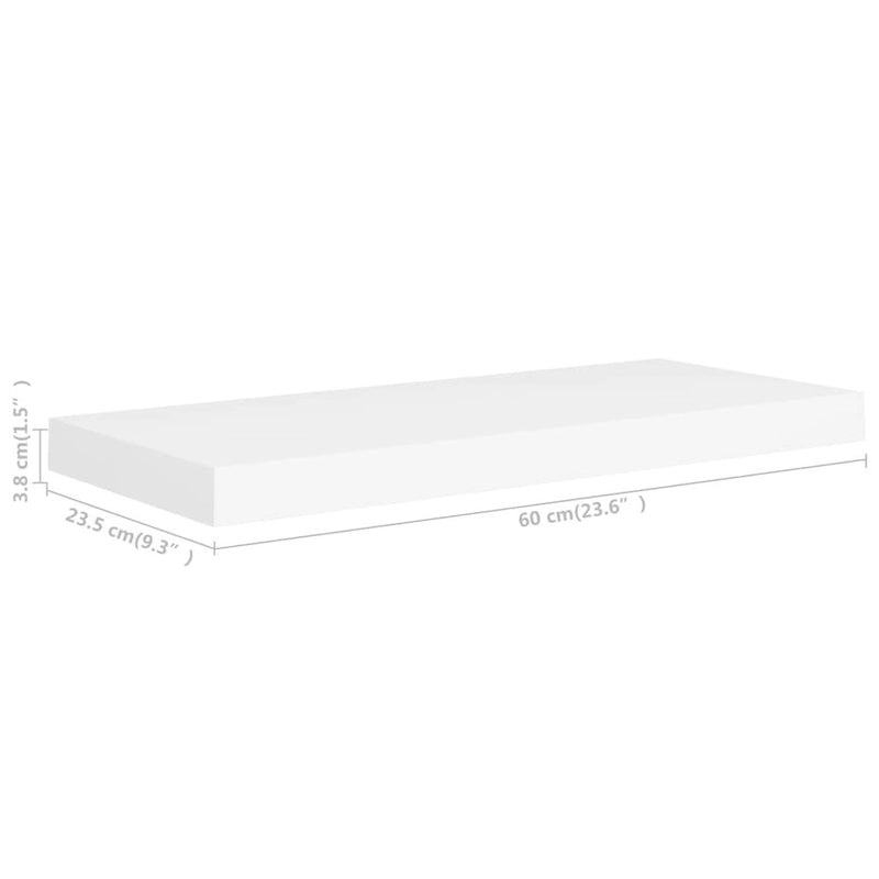 Étagères murales flottantes, 2 pièces, 23,6 x 9,3 x 1,5 cm, MDF - 23,6 x 9,3 x 1,5 cm (L x l x H)