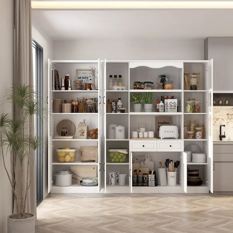 Armoire de cuisine vitrine en verre trempé transparent