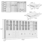 Kitchen Cabinet Clear Visibility Tempered Glass Showcase Combo Cabinet
