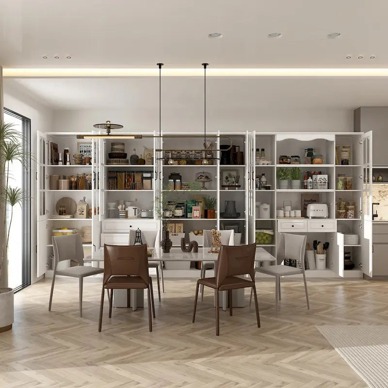 Armoire de cuisine vitrine en verre trempé transparent