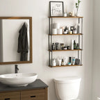 Étagère Wallniture Porto 24x4,5 pour salon et cuisine, finition noyer