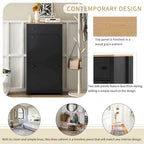 Meuble à chaussures en bois avec 2 tiroirs rabattables et panneau réglable