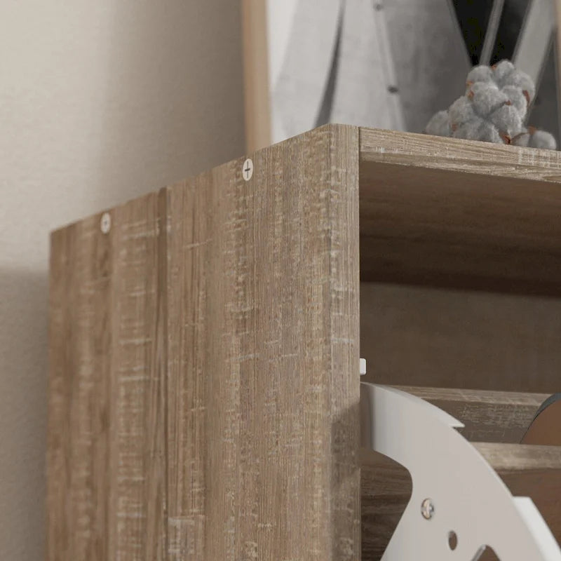 FUFU&GAGA 3 Tier with Mirrored Drawer Shoe Storage Cabinet Chest