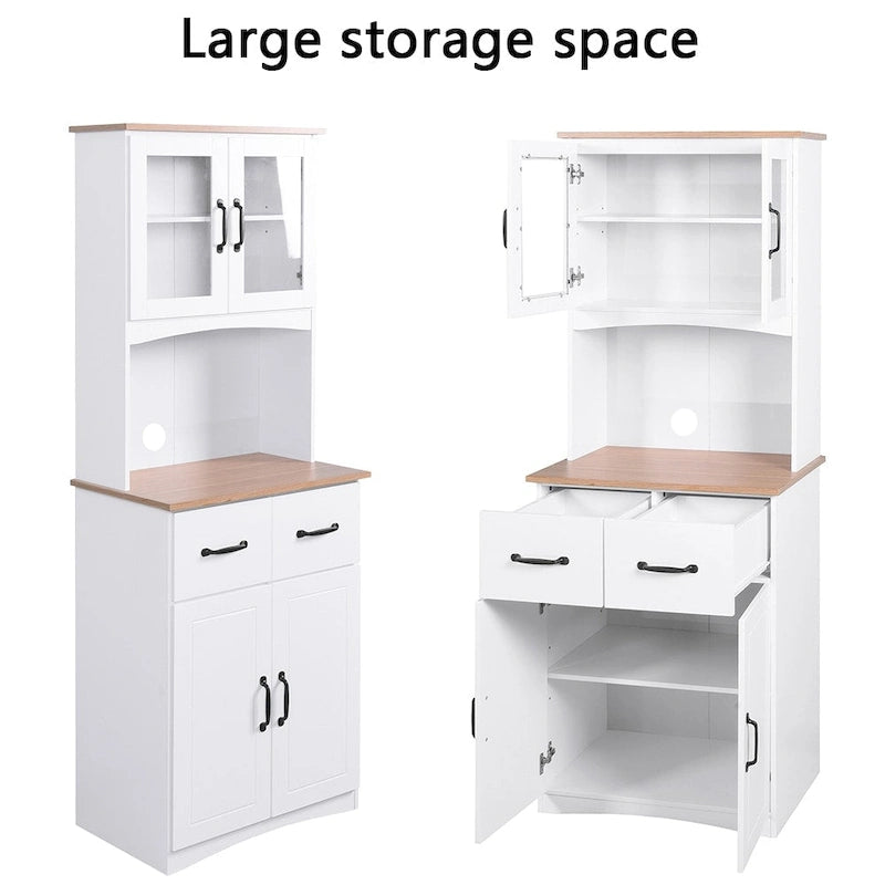 Armoire de rangement de cuisine de 70 pouces de haut avec comptoir - 23,62 po L x 15,75 po l x 66,9 po H