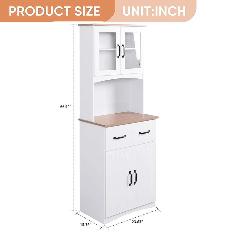 Armoire de rangement de cuisine de 70 pouces de haut avec comptoir - 23,62 po L x 15,75 po l x 66,9 po H