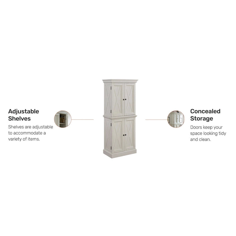 Garde-manger de cuisine blanc cassé Seaside Lodge