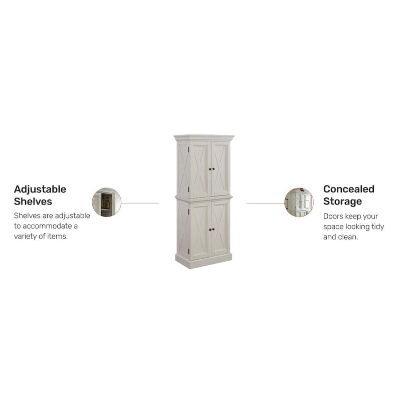 Garde-manger de cuisine blanc cassé Seaside Lodge