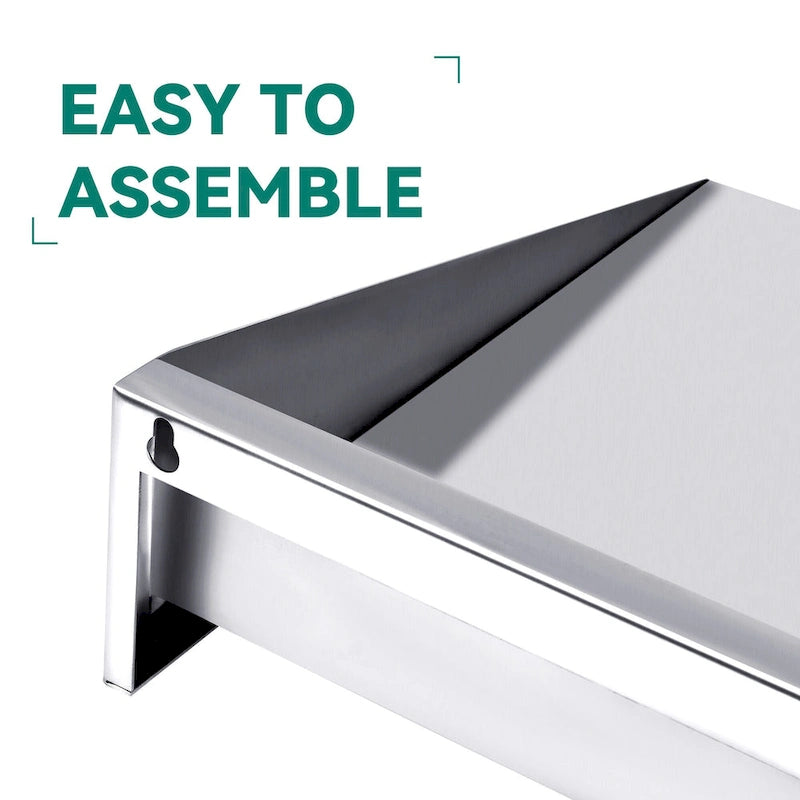 Étagère de rangement murale Moasis en acier inoxydable - 122 x 30 cm