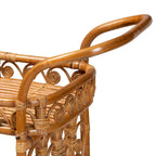 Chariot de cuisine Diwata en rotin marron naturel, style bohème moderne