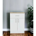 Armoire de rangement en chêne clair et blanc, modèle 34