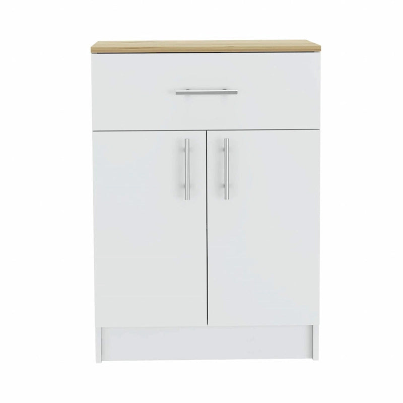 Armoire de rangement en chêne clair et blanc, modèle 34