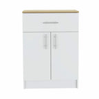 Armoire de rangement en chêne clair et blanc, modèle 34