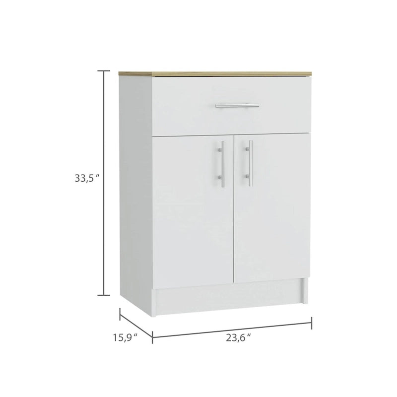 Armoire de rangement en chêne clair et blanc, modèle 34
