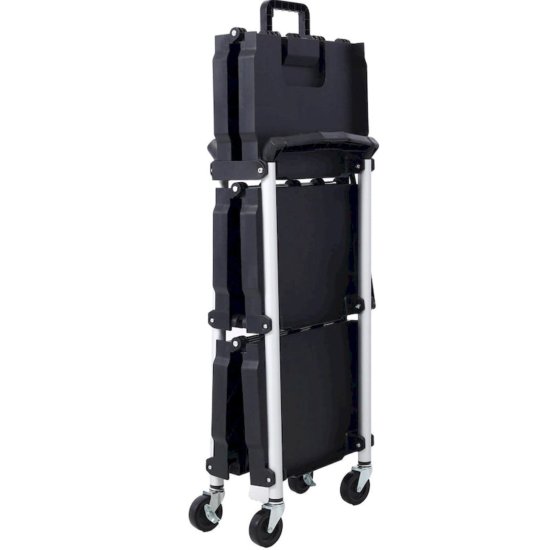 Chariot de service pliable à 3 niveaux, capacité de charge de 22,7 kg par étagère - 65 cm (L) x 39 cm (l) x 83 cm (H)