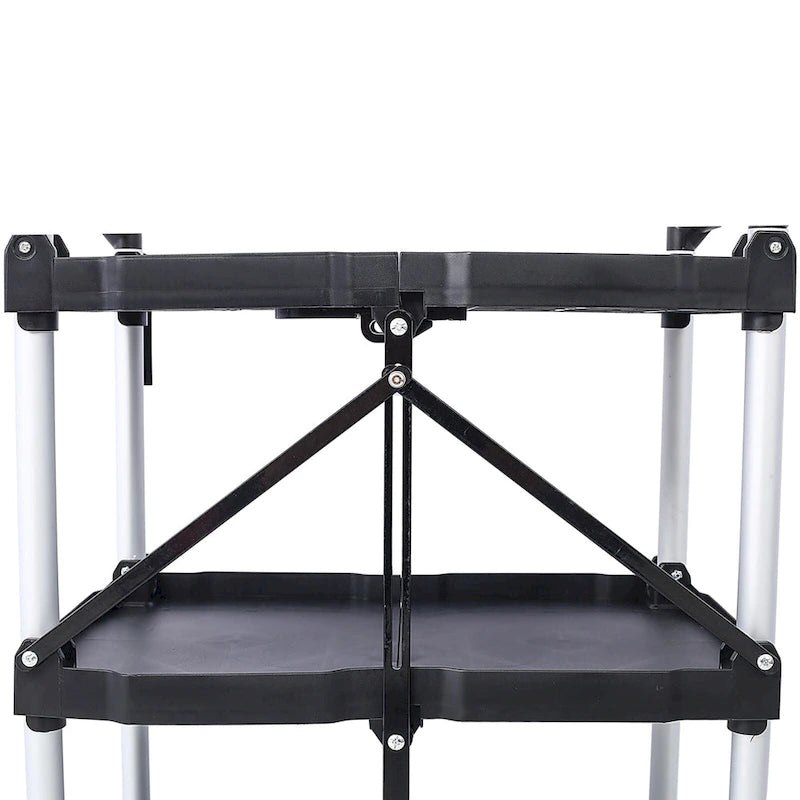 Chariot de service pliable à 3 niveaux, capacité de charge de 22,7 kg par étagère - 65 cm (L) x 39 cm (l) x 83 cm (H)