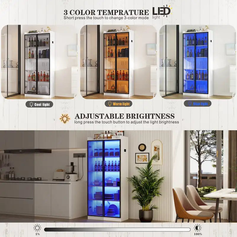 Meuble de salle à manger avec éclairage LED - Non applicable