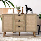 Meuble de rangement d'appoint en rotin avec tiroirs pour salon