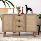Meuble de rangement d'appoint en rotin avec tiroirs pour salon
