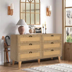Meuble de rangement d'appoint en rotin avec tiroirs pour salon