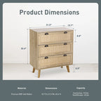 Meuble de rangement d'appoint en rotin avec tiroirs pour salon