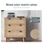 Meuble de rangement d'appoint en rotin avec tiroirs pour salon