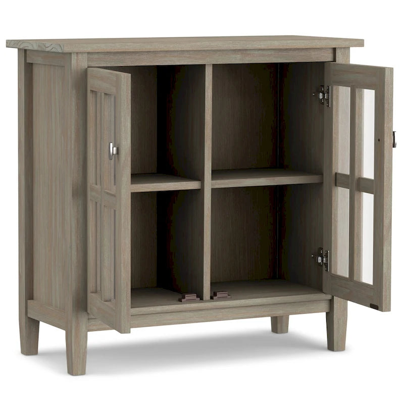 Meuble de rangement bas de style transitionnel WYNDENHALL Norfolk en bois massif, 81 cm de large - 81 cm (l) x 36 cm (p) x 79 cm (h)