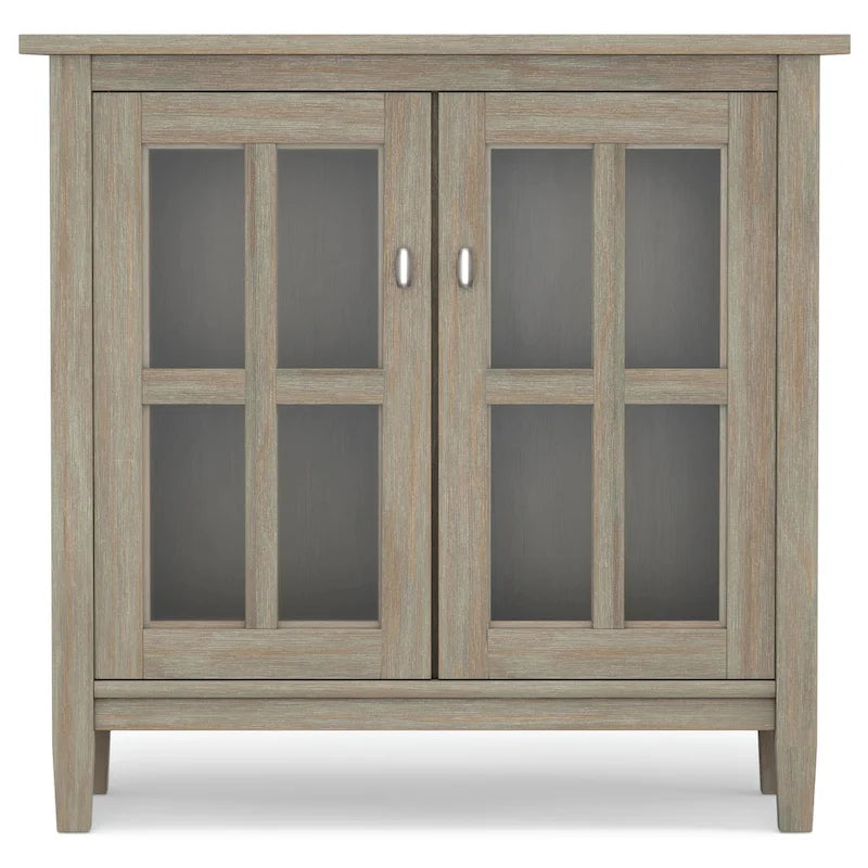 Meuble de rangement bas de style transitionnel WYNDENHALL Norfolk en bois massif, 81 cm de large - 81 cm (l) x 36 cm (p) x 79 cm (h)