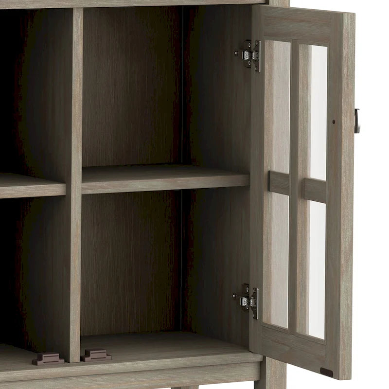 Meuble de rangement bas de style transitionnel WYNDENHALL Norfolk en bois massif, 81 cm de large - 81 cm (l) x 36 cm (p) x 79 cm (h)