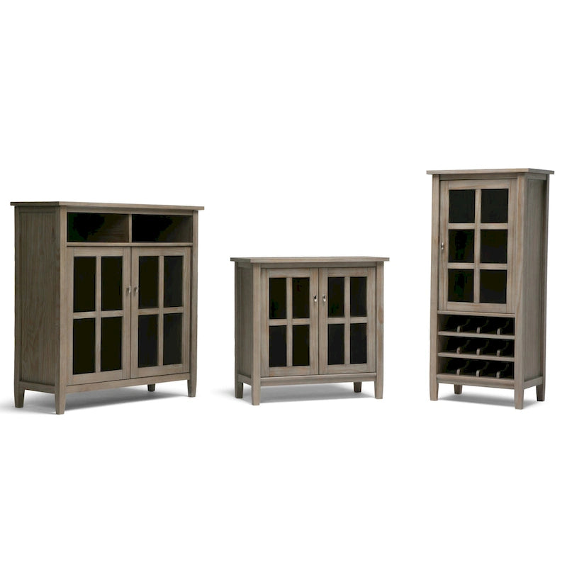 Meuble de rangement bas de style transitionnel WYNDENHALL Norfolk en bois massif, 81 cm de large - 81 cm (l) x 36 cm (p) x 79 cm (h)