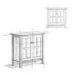 Meuble de rangement bas de style transitionnel WYNDENHALL Norfolk en bois massif, 81 cm de large - 81 cm (l) x 36 cm (p) x 79 cm (h)