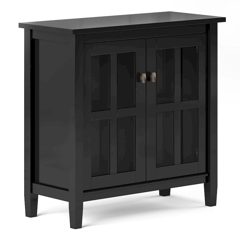 Meuble de rangement bas de style transitionnel WYNDENHALL Norfolk en bois massif, 81 cm de large - 81 cm (l) x 36 cm (p) x 79 cm (h)