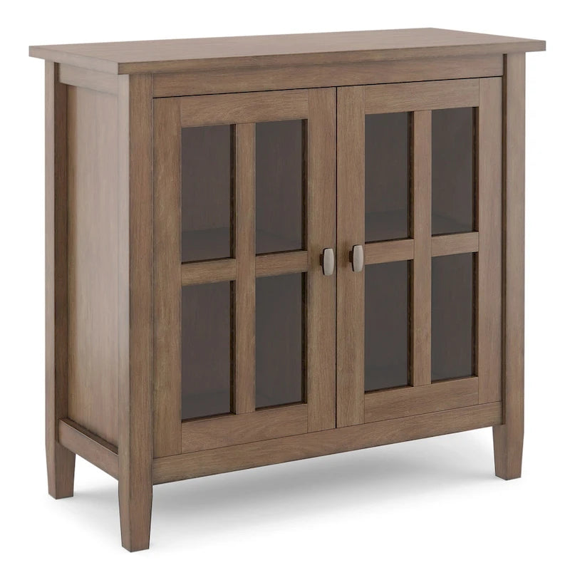Meuble de rangement bas de style transitionnel WYNDENHALL Norfolk en bois massif, 81 cm de large - 81 cm (l) x 36 cm (p) x 79 cm (h)