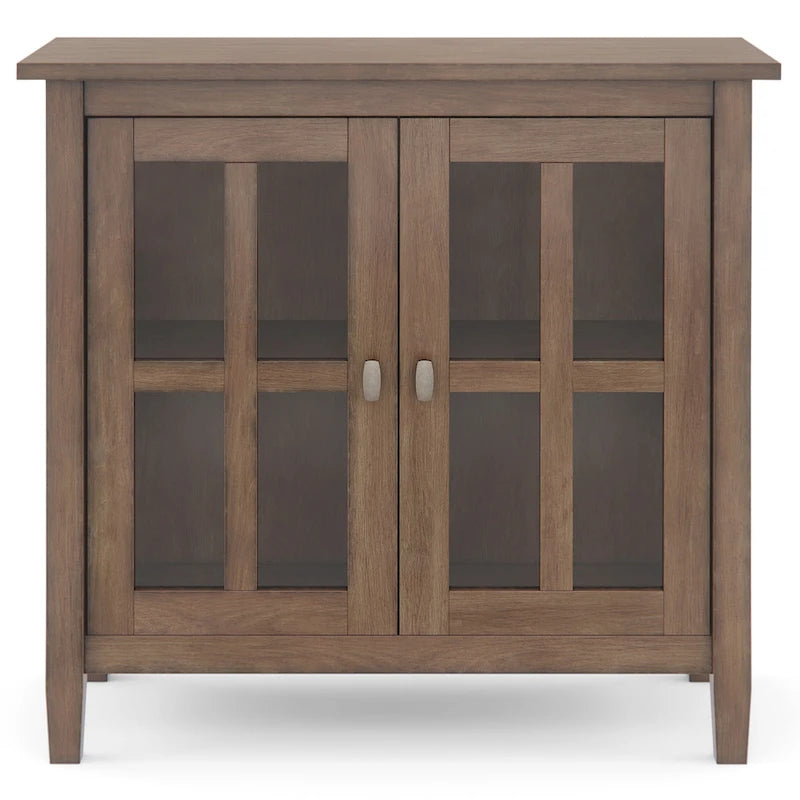 Meuble de rangement bas de style transitionnel WYNDENHALL Norfolk en bois massif, 81 cm de large - 81 cm (l) x 36 cm (p) x 79 cm (h)