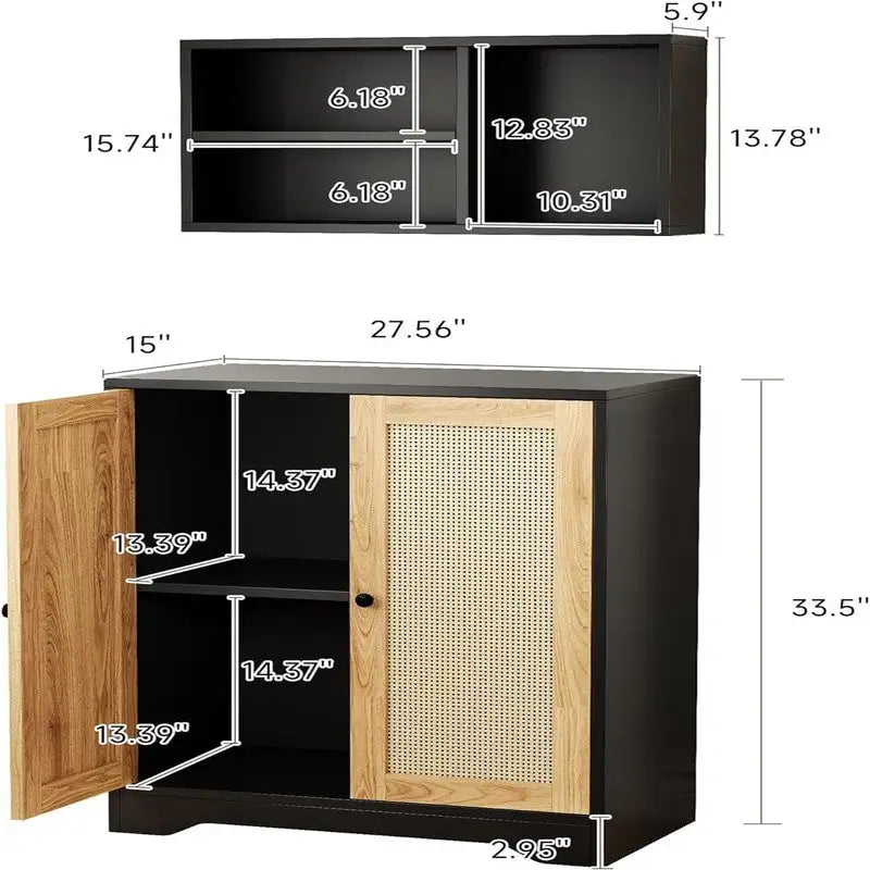 Buffet d'appoint à 2 portes - 15 po P x 27,56 po L x 47,24 po H